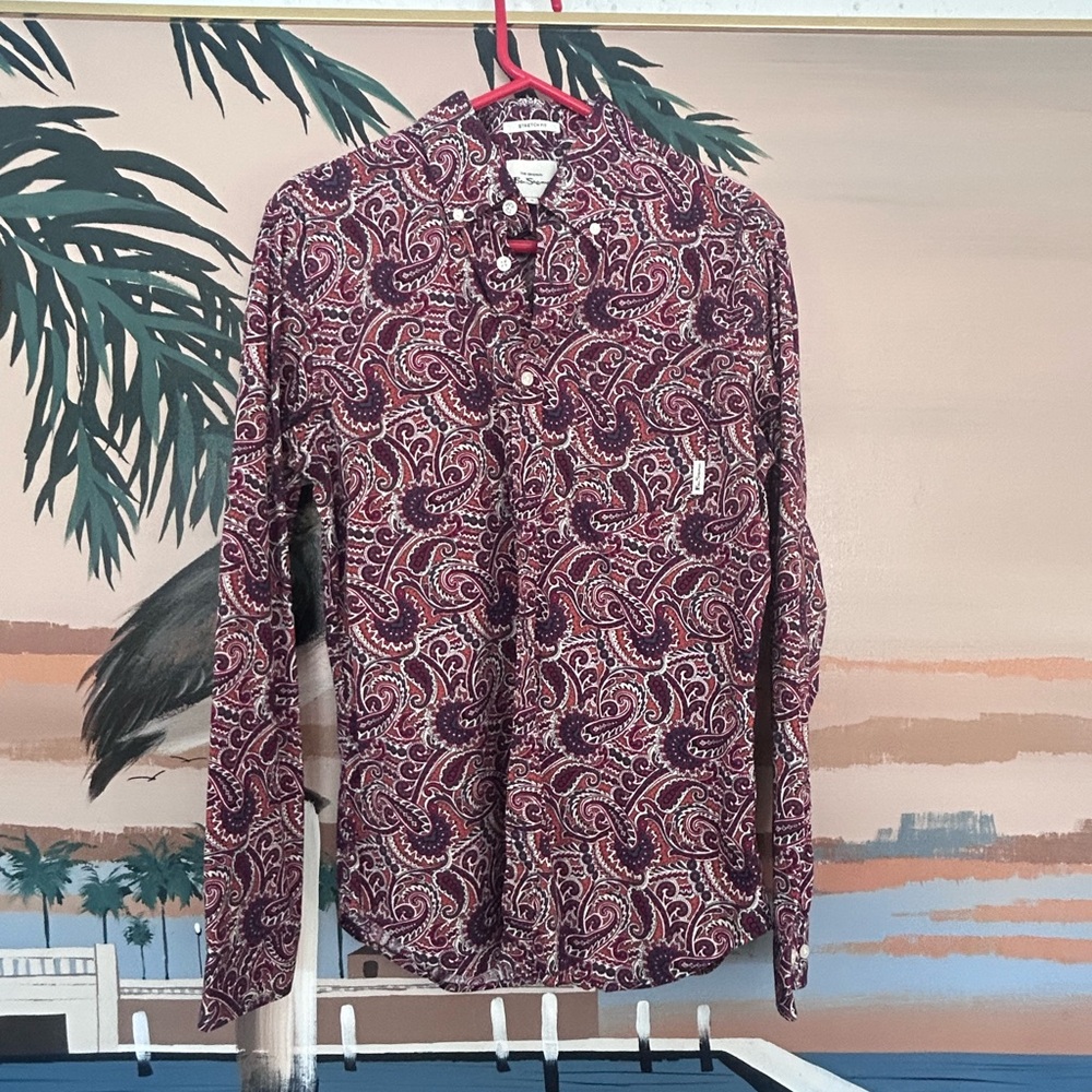 Ben Sherman paisley button down shirt mod retro